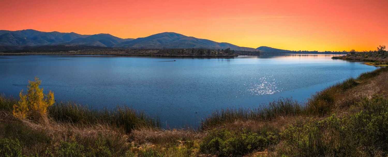 A lake in Chula Vista at sunset